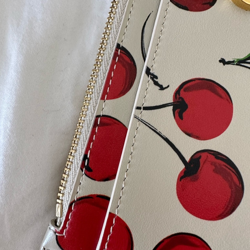 YSL Monogram Leather Pouch In Cherry Print - Picture 5 of 9